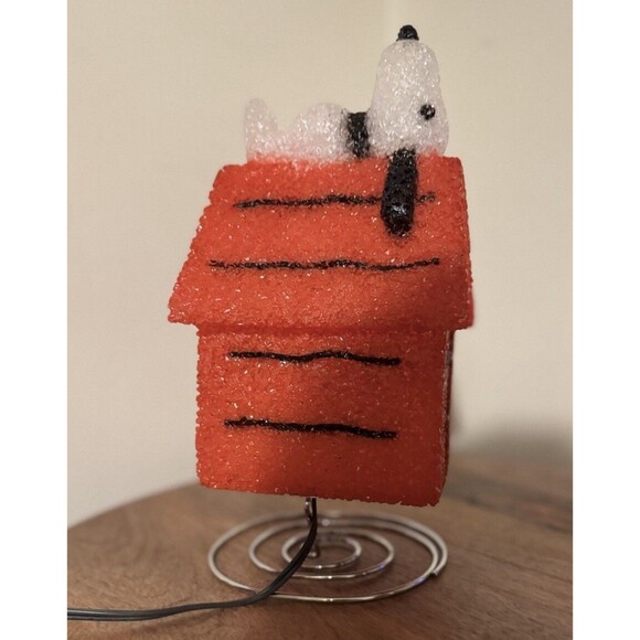 Vintage Peanuts EVA Popcorn Lamp Snoopy Dog House Night Light Works - Picture 8 of 8